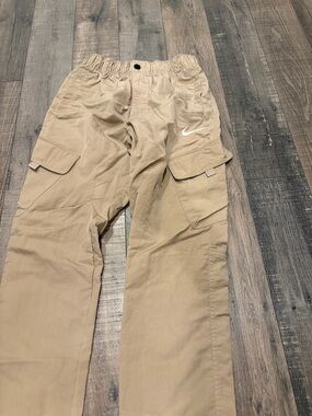 Nike Tan Cargo Pants with White Swoosh